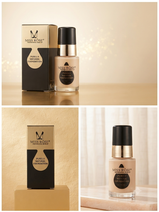 Miss Rose Purely Natural Foundation – Lightweight, Flawless Matte Finish (Professional Makeup)