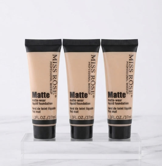 Miss Rose Matte Foundation – Full Coverage Long Lasting Liquid Foundation for Flawless Makeup