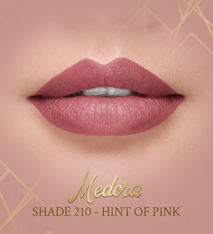 Medora Matte Lipstick - Shade 210 Hint of Pink (Long-Lasting, Highly Pigmented)