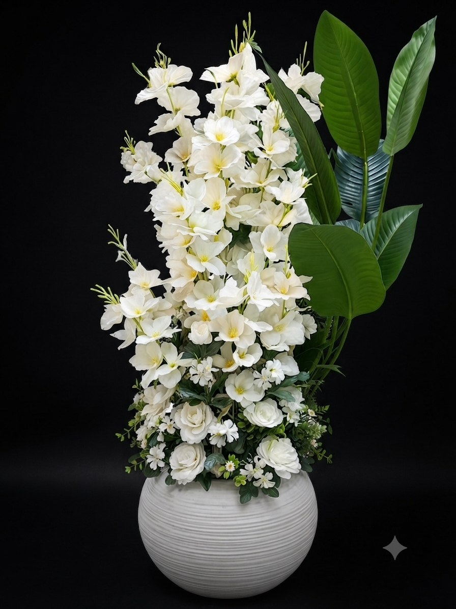 Luxury Artificial Flower Arrangement with Decorative Vase | Home & Office Decor