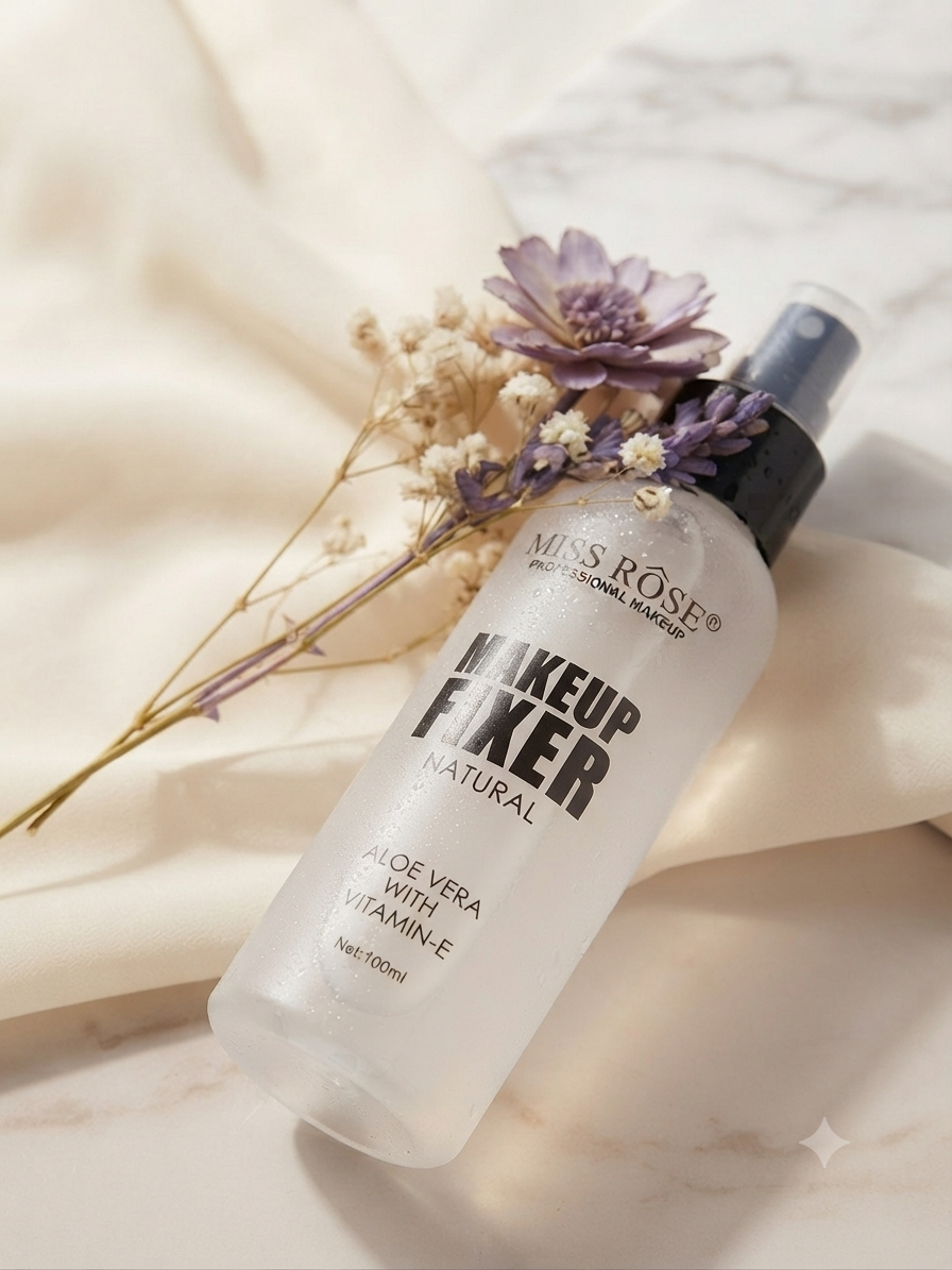 Miss Rose Makeup Fixer Spray with Aloe Vera & Vitamin E – Long Lasting Makeup Setting Spray