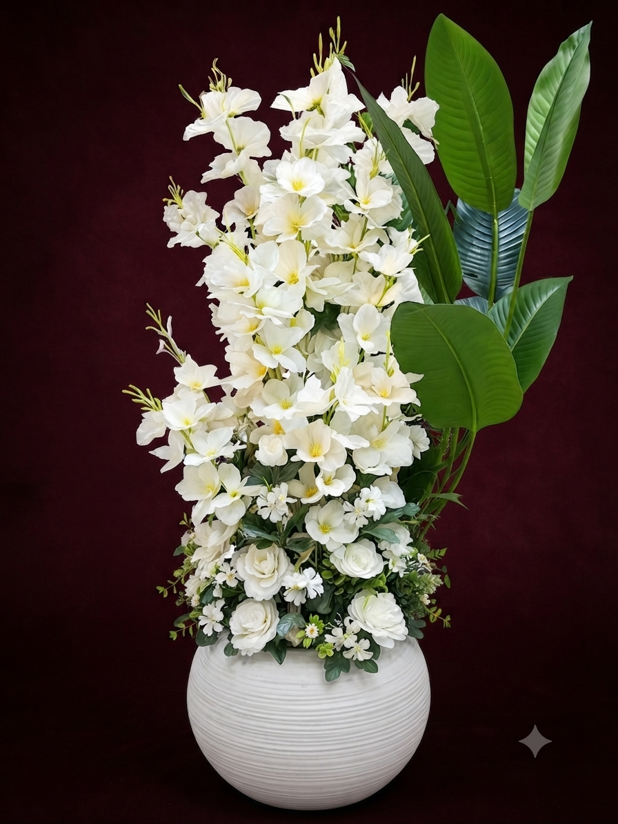 Luxury Artificial Flower Arrangement with Decorative Vase | Home & Office Decor