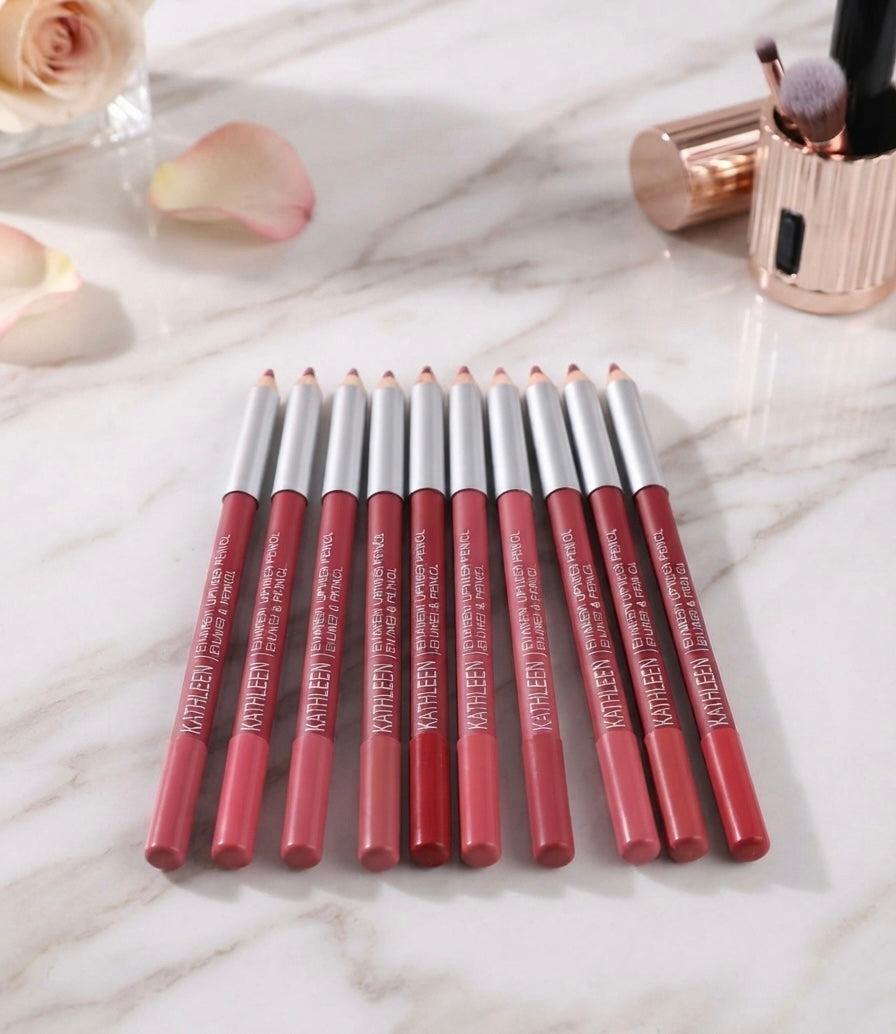 Miss Rose Kathleen Premium Waterproof Long Wear Eyeliner & Lip Liner Pencil Set – 12pcs Makeup Kit