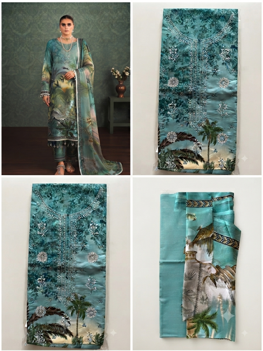 Premium Printed Lawn Suit with Chiffon Dupatta – 3 Piece Unstitched
